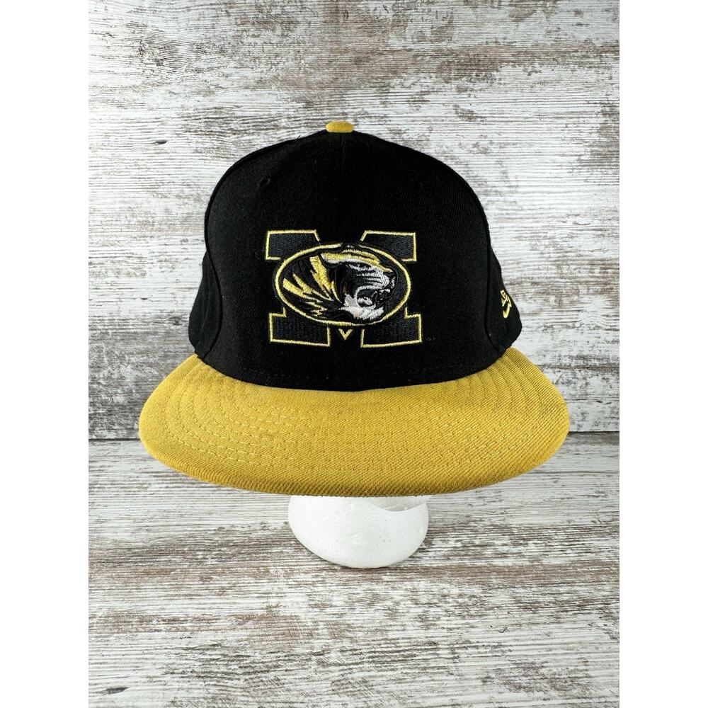 Mizzou New Era Black/Yellow Fitted Hat Sz 7-5/8